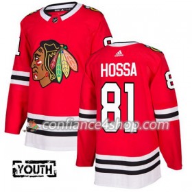 Adidas Maillot de Hockey Chicago Blackhawks Marian Hossa 81 2017-2018 Rouge Authentic - Enfant